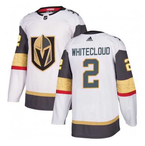 Men%27s Vegas Golden Knights #2 Zach Whitecloud White Stitched Jersey Dzhi